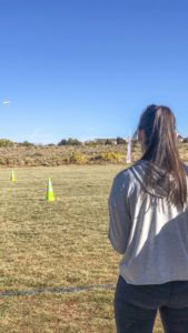 Alyssa takes flight at the Drone U Obstacle Course